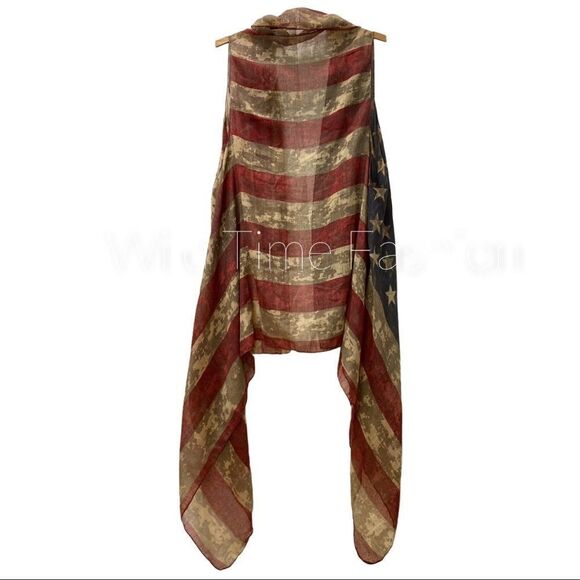 Sleeveless High Low Lightweight Colorful Kimono Vest NEW - Picture 1 of 4